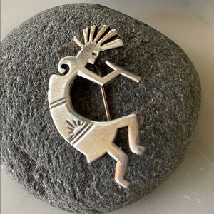 Native American Brooch Pin Vintage Silver Kokopelli